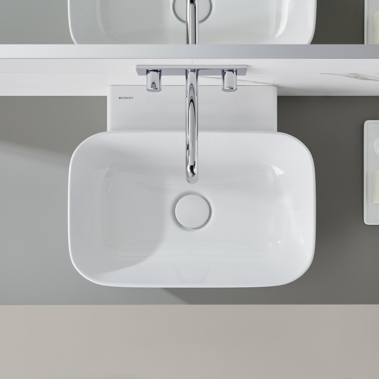 Geberit ONE pultra ültethető mosdó tálformájú kivitelben Geberit ONE pultra ültethető mosdó tálformájú kivitelben