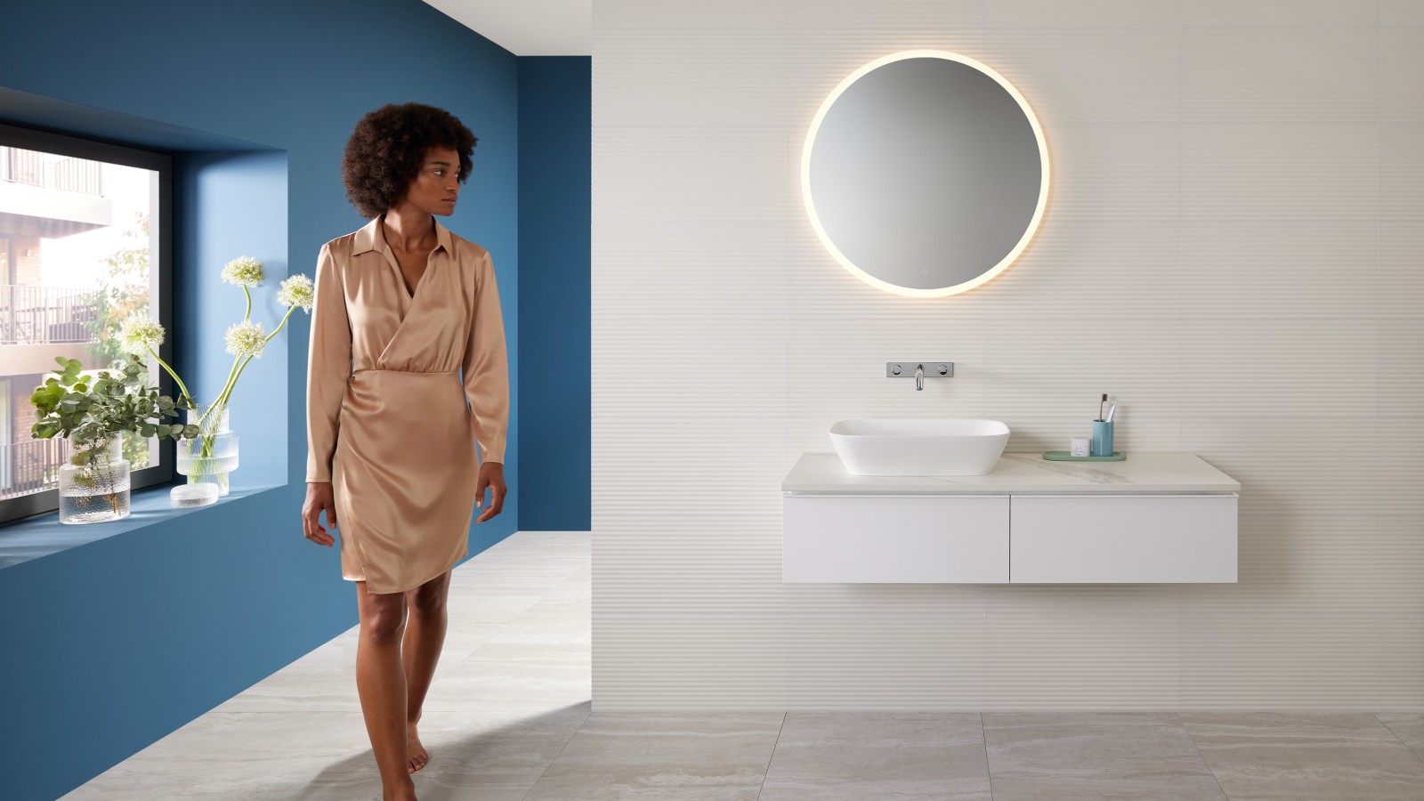 Mix & Match: Geberit ONE pultra ültethető mosdó iCon alsószekrénnyel Mix & Match: Geberit ONE pultra ültethető mosdó iCon alsószekrénnyel