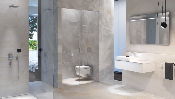 Geberit AquaClean higiéniai berendezés zuhanyfunkciót biztosító fúvókával Geberit AquaClean higiéniai berendezés zuhanyfunkciót biztosító fúvókával