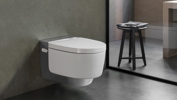 Az AquaClean Mera designjának köszönhetően harmonikusan illeszkedik a fürdőszobai környezethez
