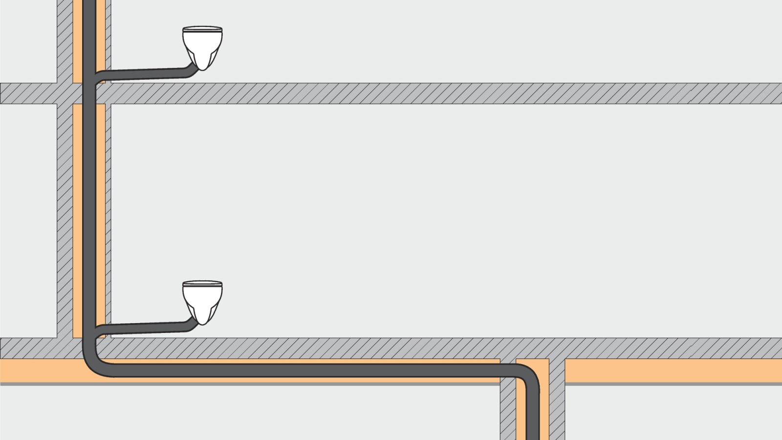 A Geberit SuperTube vízelvezető rendszer kevesebb helyet igényel, és nagyobb szabadságot nyújt tervezés során. A Geberit SuperTube vízelvezető rendszer kevesebb helyet igényel, és nagyobb szabadságot nyújt tervezés során.