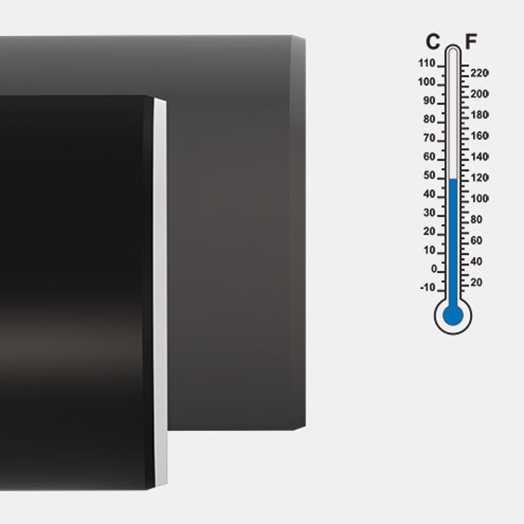 A Geberit Silent-PP hőállósága a PP-MD anyag alacsony hosszanti tágulásának köszönhető