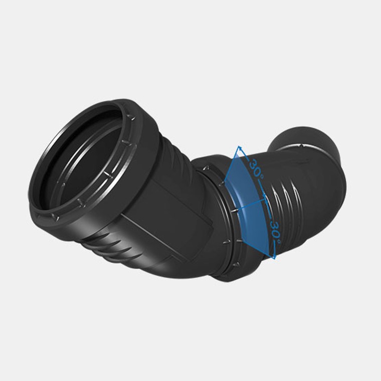 Egyszerű beállítási segítség: 30°-os jelölés a Geberit Silent-PP idomokon