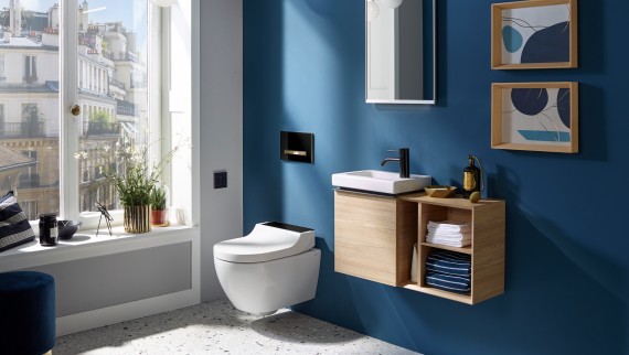 Geberit iCon vendég-WC kis mosdóval és alsószekrénnyel Geberit iCon vendég-WC kis mosdóval és alsószekrénnyel