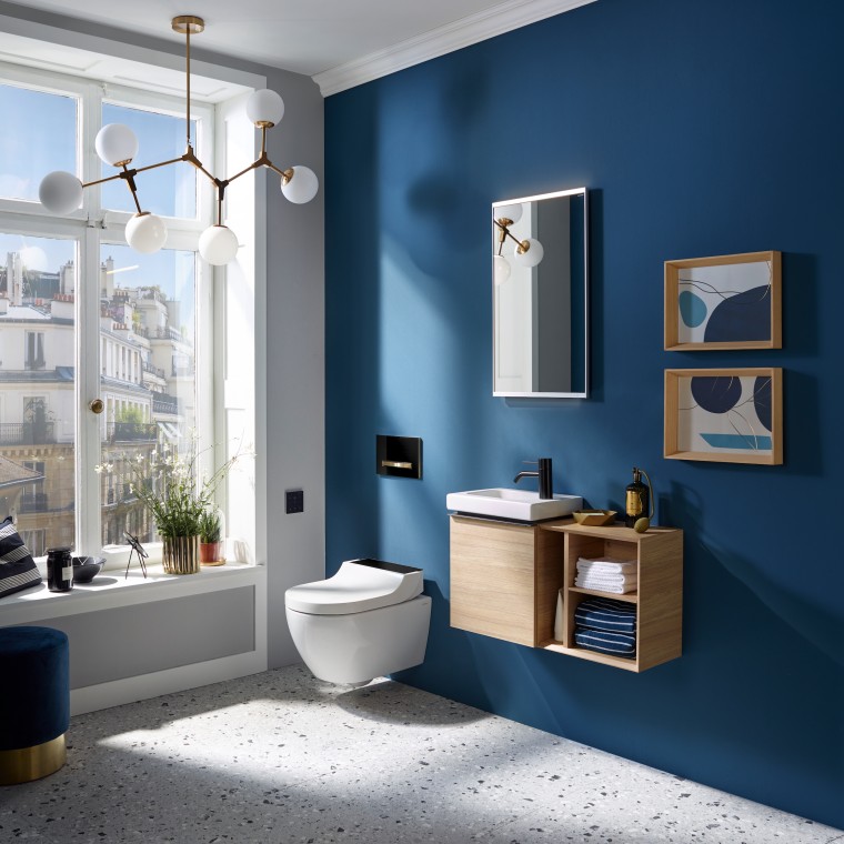 Geberit AquaClean Tuma higiéniai berendezés Geberit iCon fürdőszobában Geberit AquaClean Tuma higiéniai berendezés Geberit iCon fürdőszobában