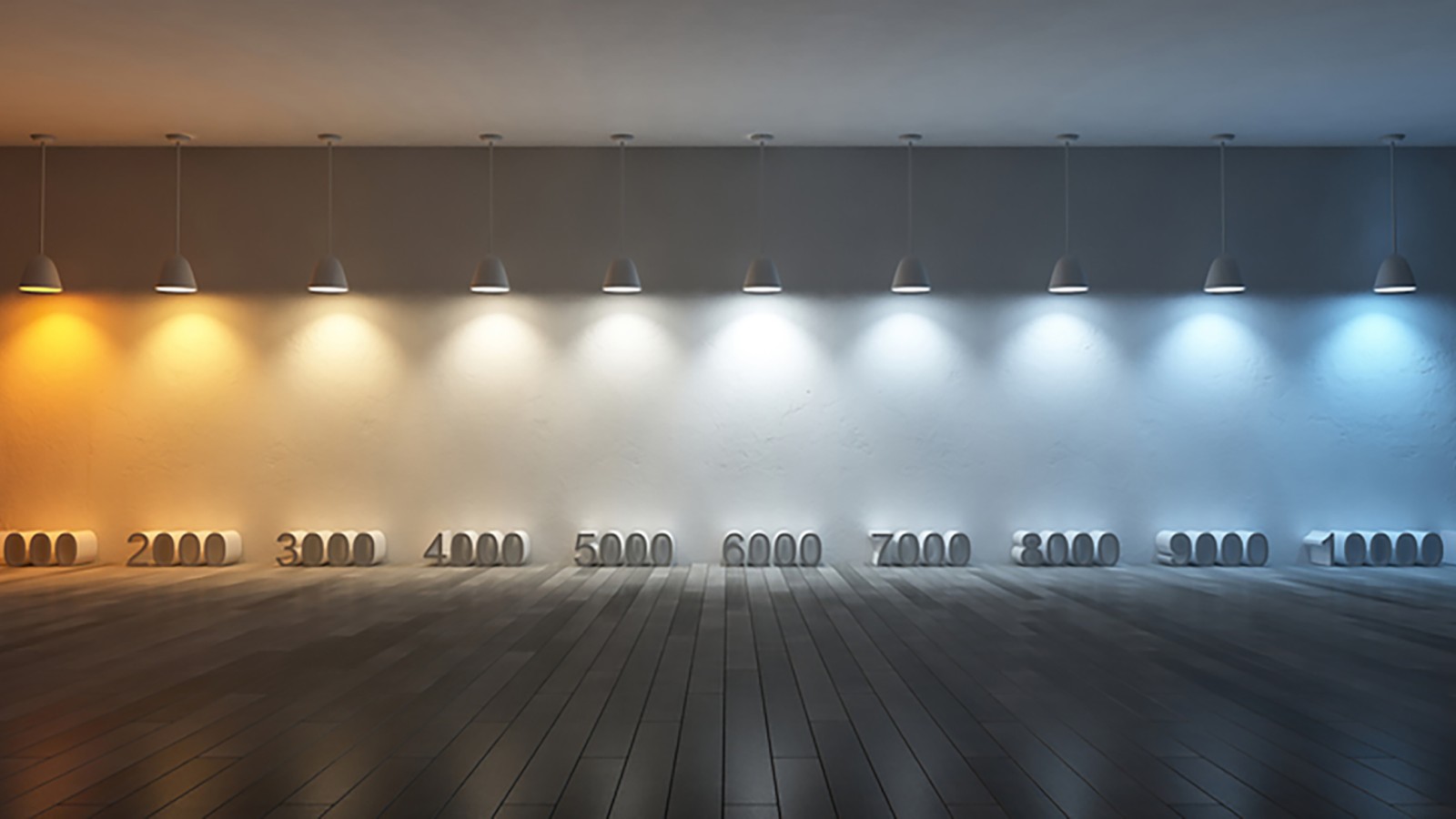 A színhőmérséklet ábrázolása különböző kelvin-értékekkel (© iStock.com/SuriyaKK)