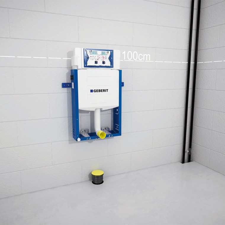 A Geberit Kombifix falsík alatti öblítőtartály rögzítése A Geberit Kombifix falsík alatti öblítőtartály rögzítése