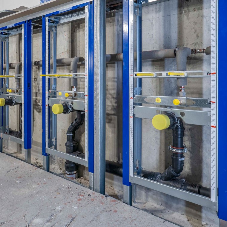 Beépítés a Geberit Duofix rendszerrel Beépítés a Geberit Duofix rendszerrel