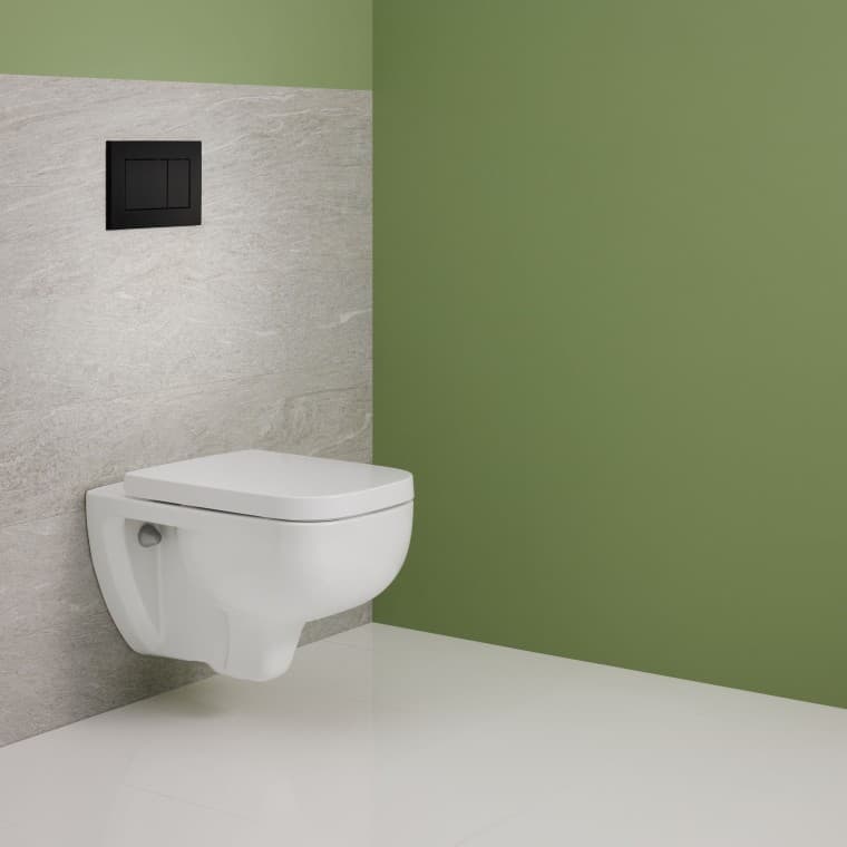 Letisztult design, kíméletes öblítés: A jellegzetes formavilágú WC-kerámiák innovatív TurboFlush öblítési technológiával működnek. Letisztult design, kíméletes öblítés: A jellegzetes formavilágú WC-kerámiák innovatív TurboFlush öblítési technológiával működnek.