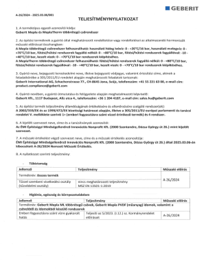 Teljesítménynyilatkozat - Geberit Mepla és MeplaTherm csőrendszer Teljesítménynyilatkozat - Geberit Mepla és MeplaTherm csőrendszer