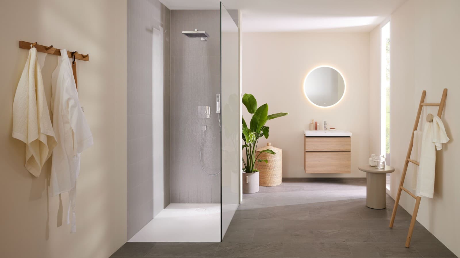 Geberit iCon fürdőszoba CleanFloor30 zuhanytálcával Geberit iCon fürdőszoba CleanFloor30 zuhanytálcával