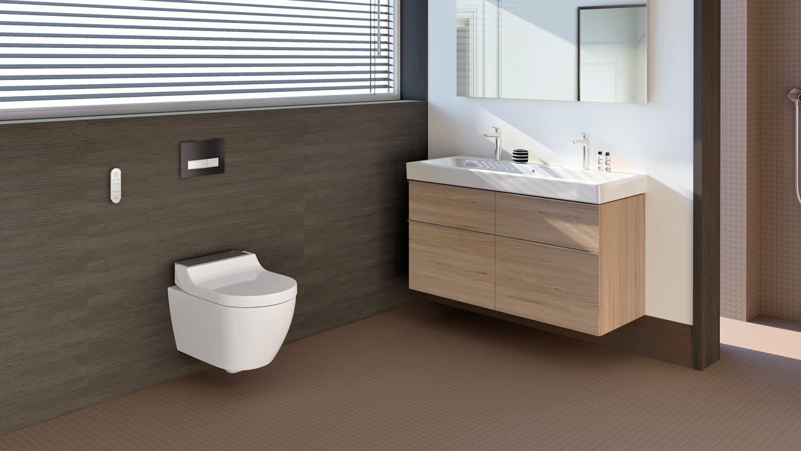 Fürdőszoba AquaClean Tuma higiéniai berendezéssel Fürdőszoba AquaClean Tuma higiéniai berendezéssel