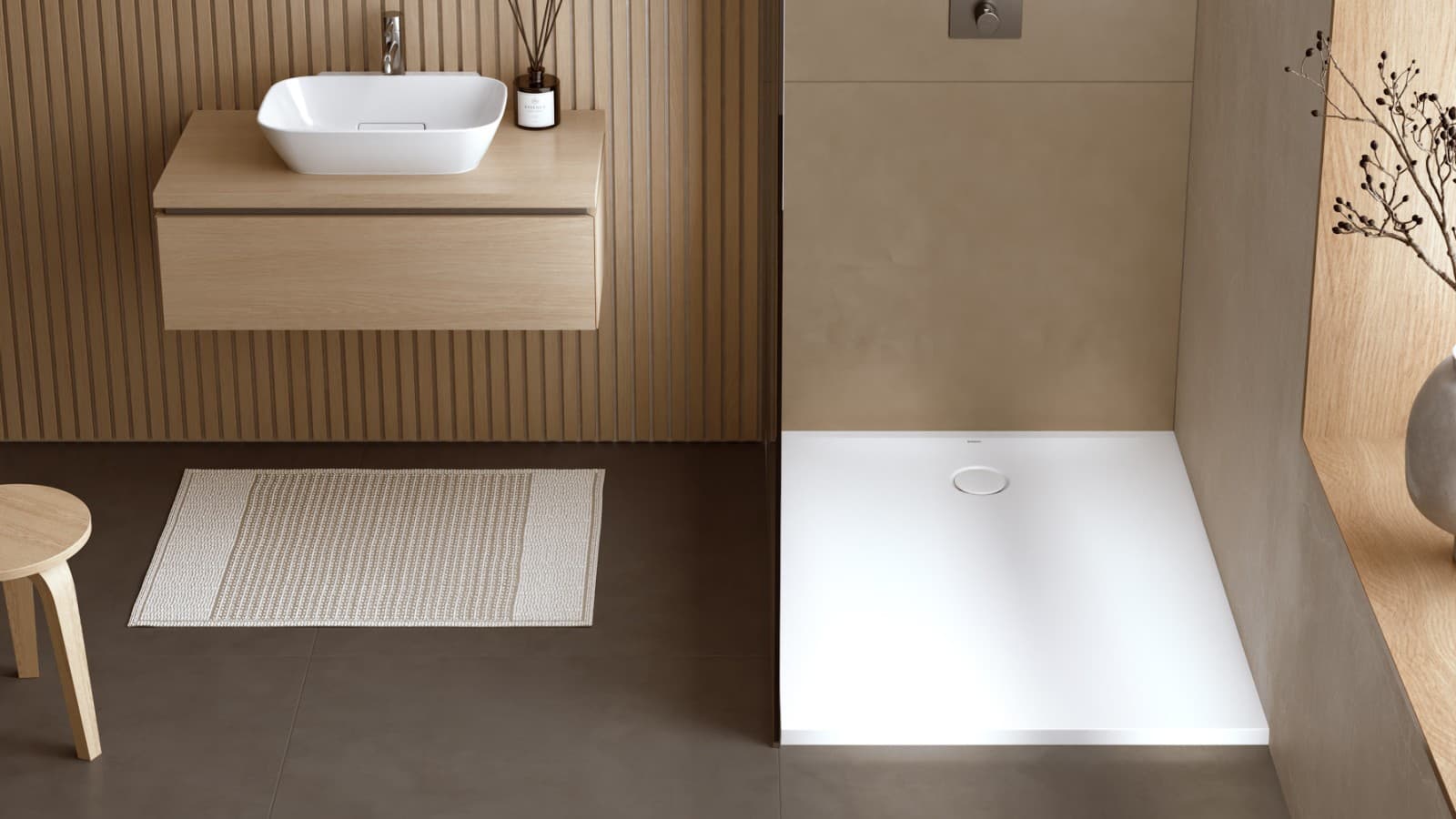 Geberit fürdőszoba CleanFloor30 Lay-on zuhanyfelülettel Geberit fürdőszoba CleanFloor30 Lay-on zuhanyfelülettel