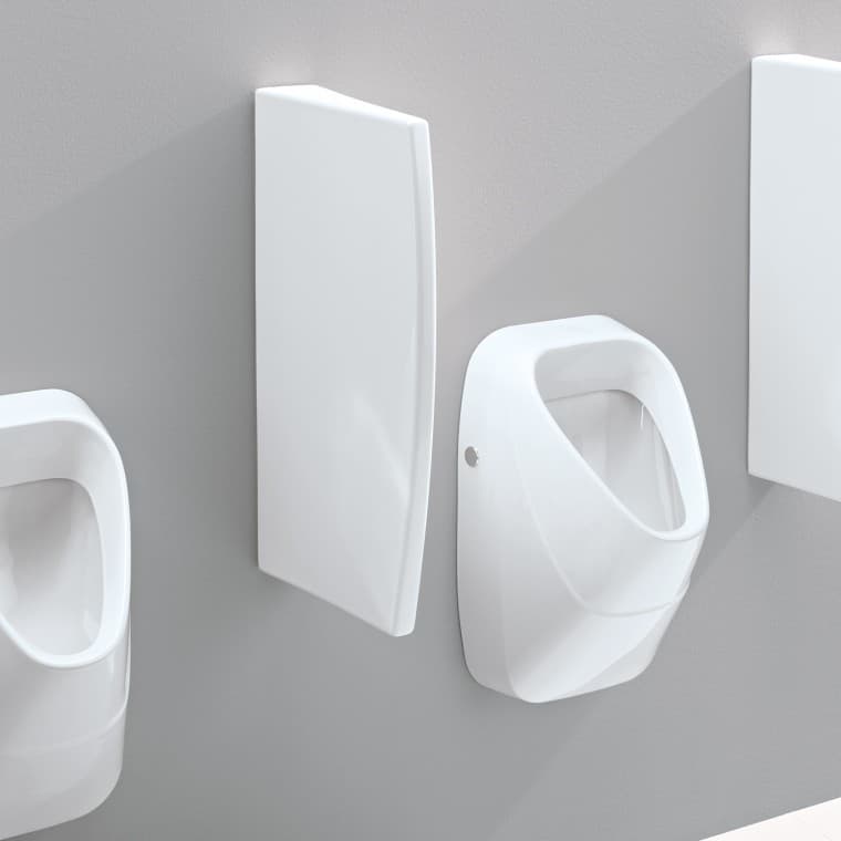 Szaniter kerámiából készült Geberit válaszfal rejtett rögzítésekkel Szaniter kerámiából készült Geberit válaszfal rejtett rögzítésekkel