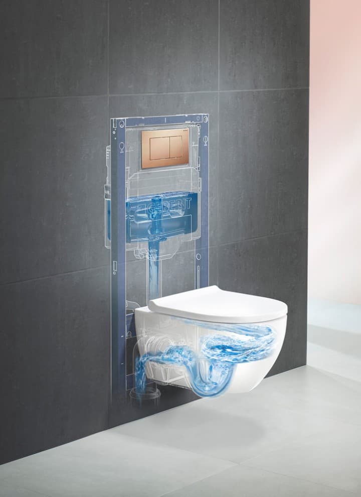 Geberit WC-rendszer Acanto WC-vel, TurboFlush technológiával és Geberit Sigma40 működtetőlappal Geberit WC-rendszer Acanto WC-vel, TurboFlush technológiával és Geberit Sigma40 működtetőlappal